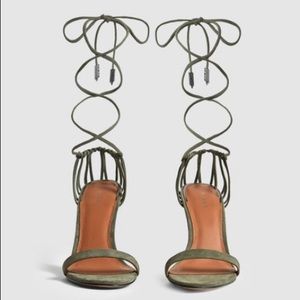 Suede Strappy Wrap Sandals